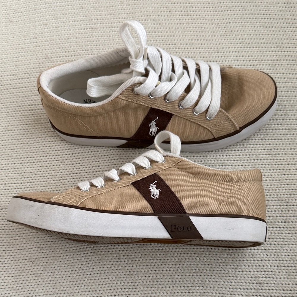 Polo Ralph Lauren Giles Canvas Sneakers Tan/Brown Size 8